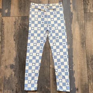 Emma & Elsa Girl’s Leggings Size 10/12 Checkered Yoga Pants Long Soft Stretchy